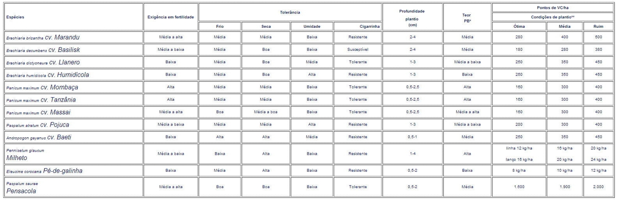 REQUISITOS BÁSICOS PARA BOA FORMAÇÃO E PERSISTÊNCIA DE PASTAGENS. - Image 1