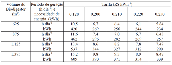 ANÁLISE ECONÔMICA DA GERAÇÃO DE ENERGIA ELÉTRICA A PARTIR DO BIOGÁS NA SUINOCULTURA - Image 11