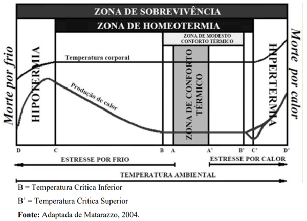 Figura 1: Temperaturas efetivas ambientais críticas, representação esquemática.