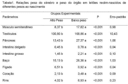 Influência do peso ao nascimento sobre o desenvolvimento pós-natal em suínos - Image 1