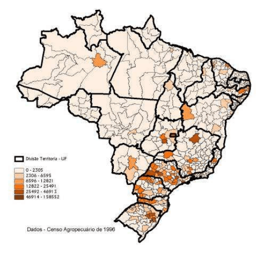 Caracterização e Dinâmica dos Aglomerados Produtivos de Ovos no Brasil nos anos de 1996 e 2006. - Image 1